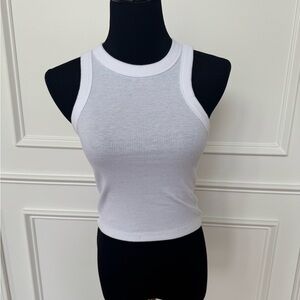 Old Navy White Fitted Crop Tank Top